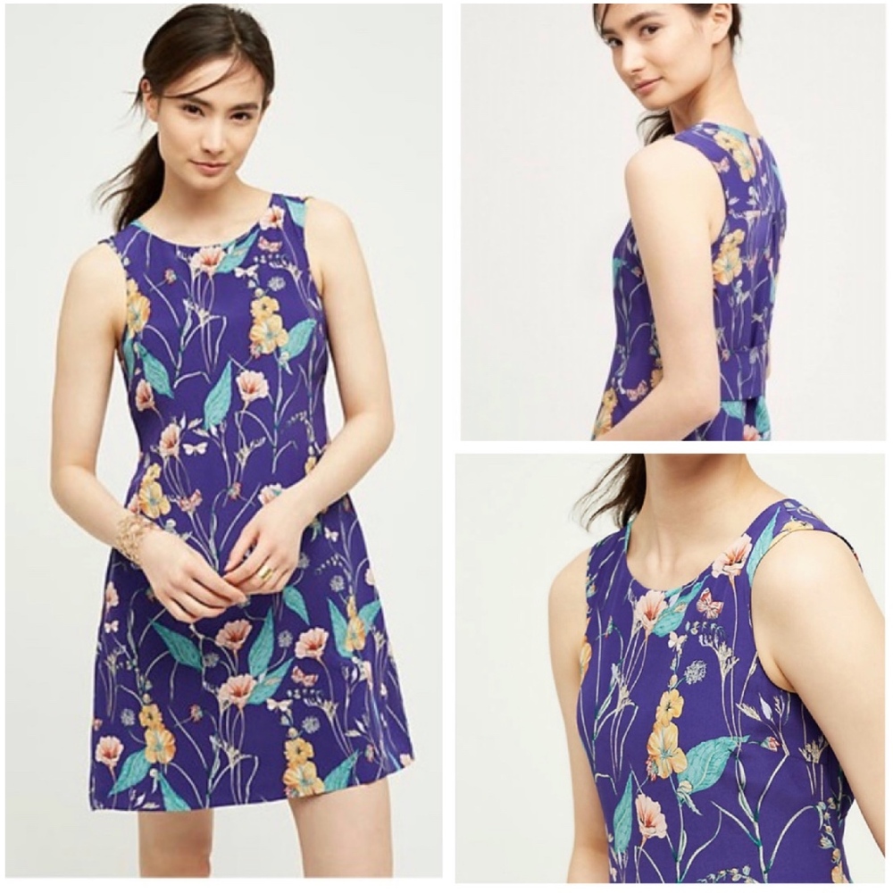 HD IN PARIS ~ SZ 12 Blue Floral HIDDEN ISLE Dress